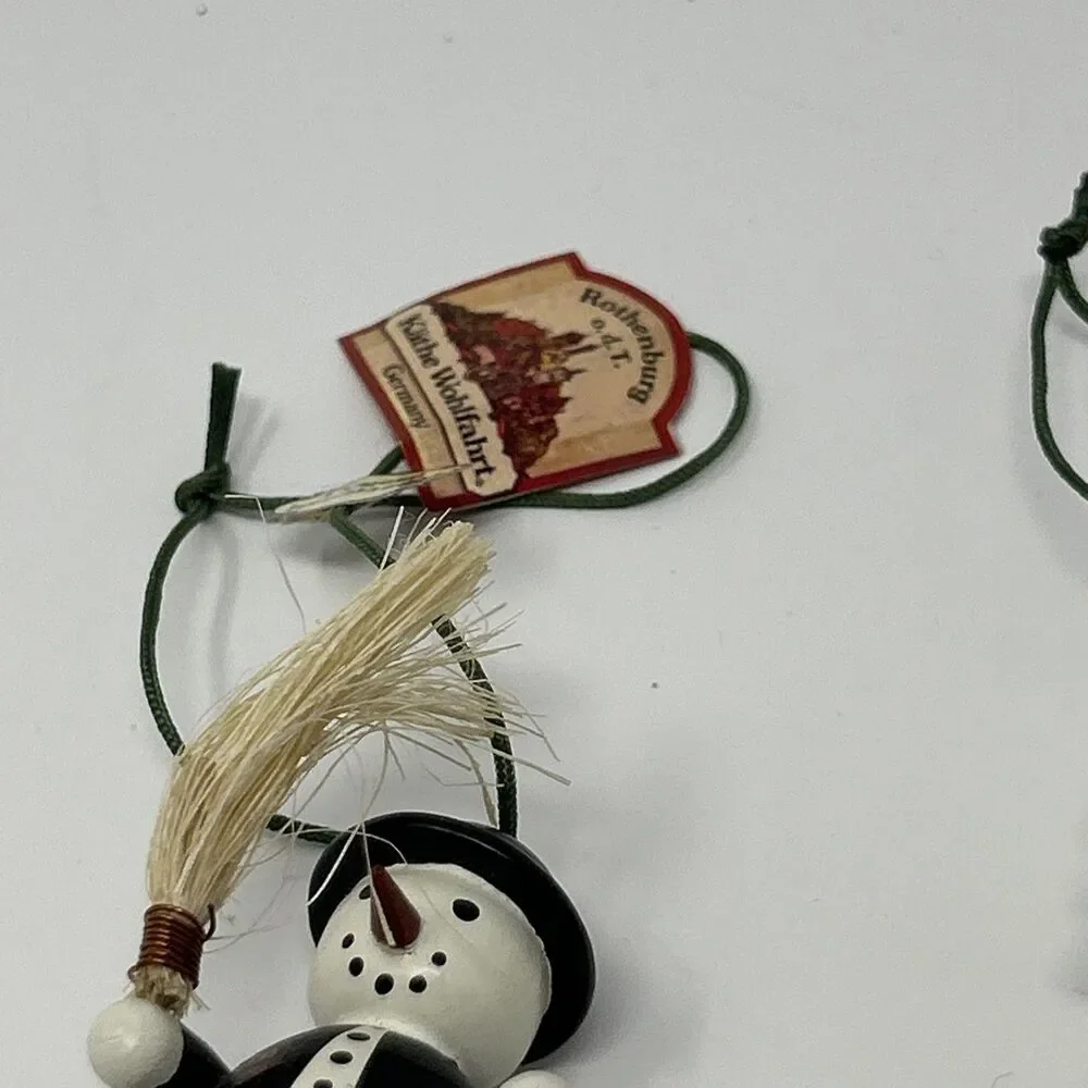 Kathe Wohlfahrt Rothenburg Germany Christmas Wood Ornaments Lot Of 3